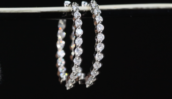 Diamond Hoop Earrings | Hoop Earrings | Womens Big Diamond Hoop Earrings