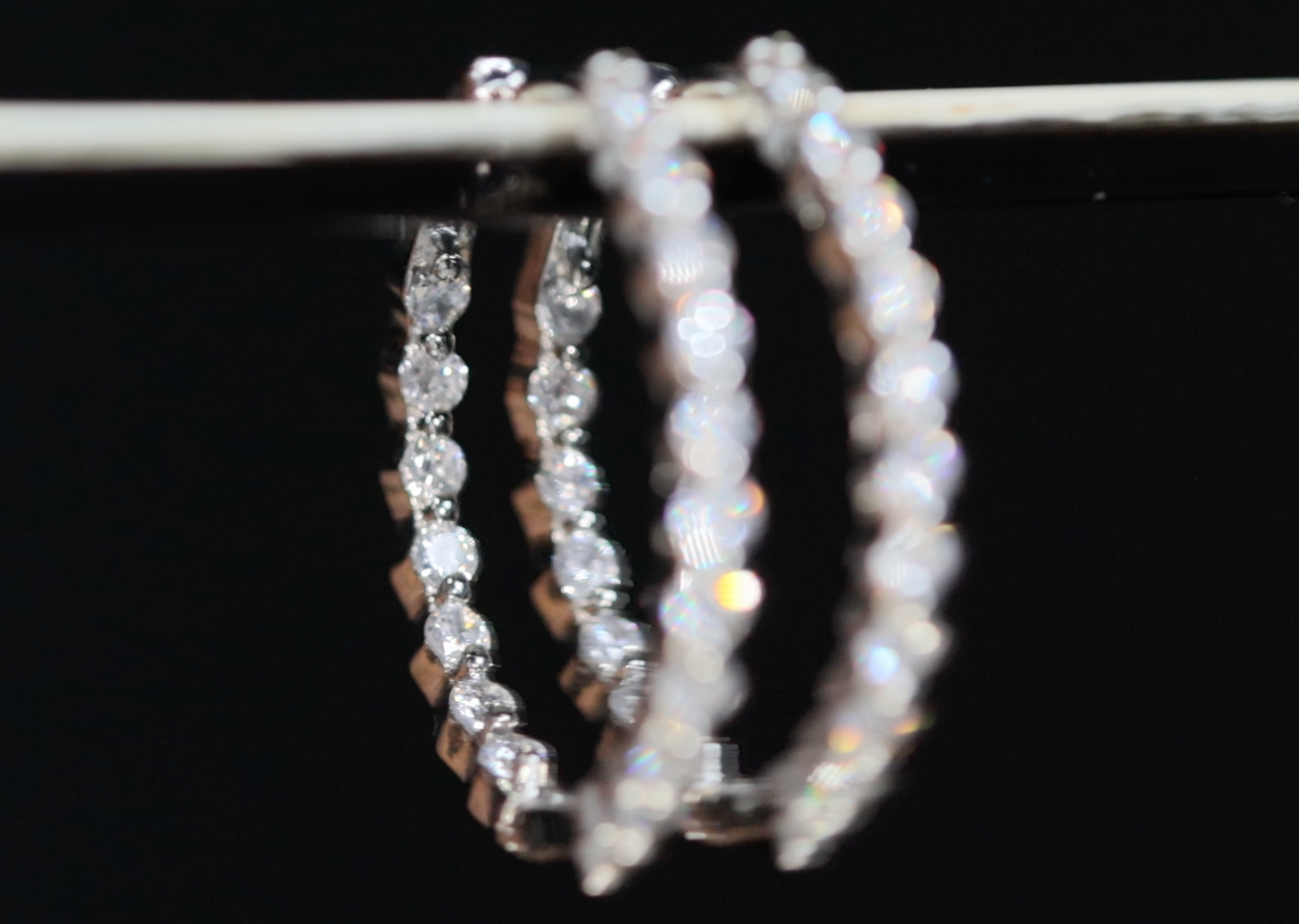 Diamond Hoop Earrings | Hoop Earrings | Womens Big Diamond Hoop Earrings