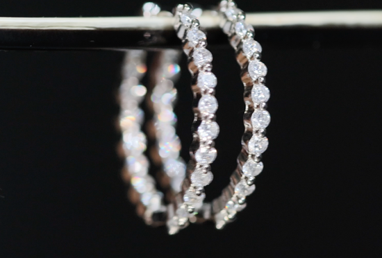 Diamond Hoop Earrings | Hoop Earrings | Womens Big Diamond Hoop Earrings