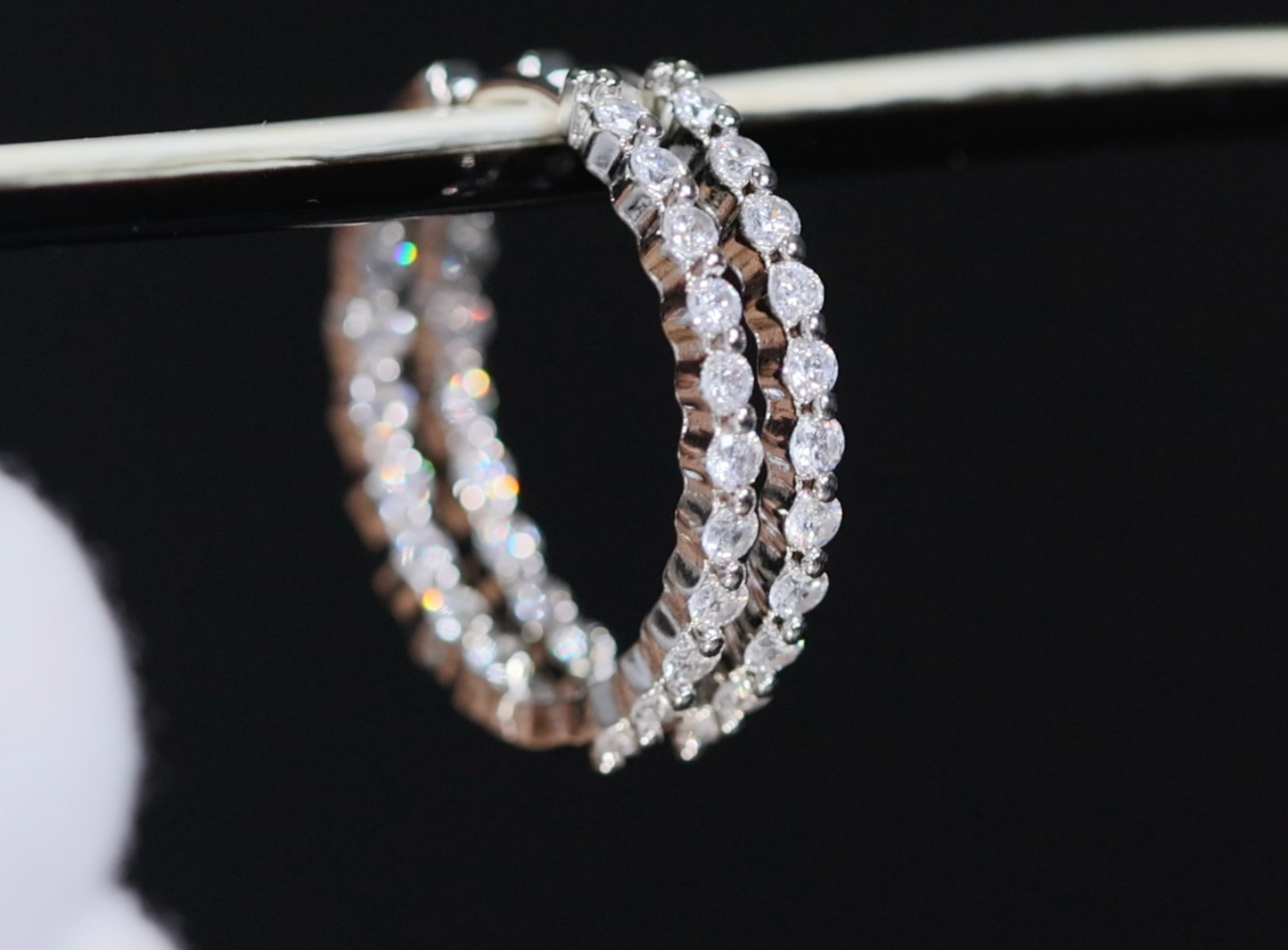 Diamond Hoop Earrings | Hoop Earrings | Womens Big Diamond Hoop Earrings