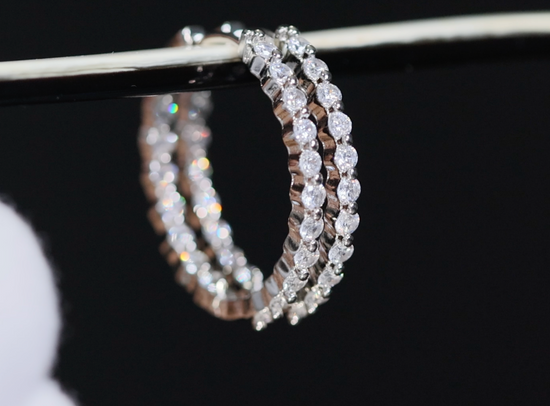 Diamond Hoop Earrings | Hoop Earrings | Womens Big Diamond Hoop Earrings