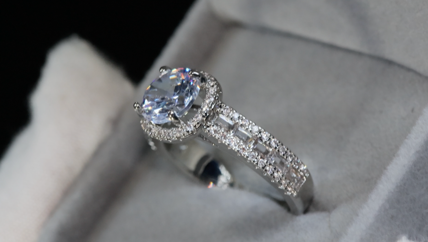 Baguette Cut Engagement Ring Set | Womens Wedding Ring Set