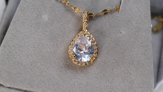 Gold Pear Cut Diamond Pendant | Gold Teardrop Pendant