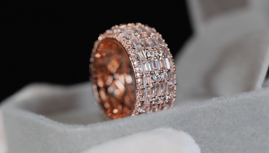 Mens Rose Gold Diamond Ring