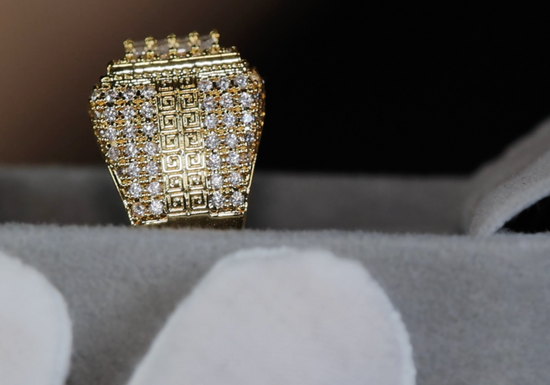 Mens Gold Diamond Ring | Mens Gold Iced Out Ring | Mens Gold Ring