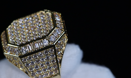 Mens Gold Diamond Ring | Mens Gold Iced Out Ring | Mens  Big Gold Ring