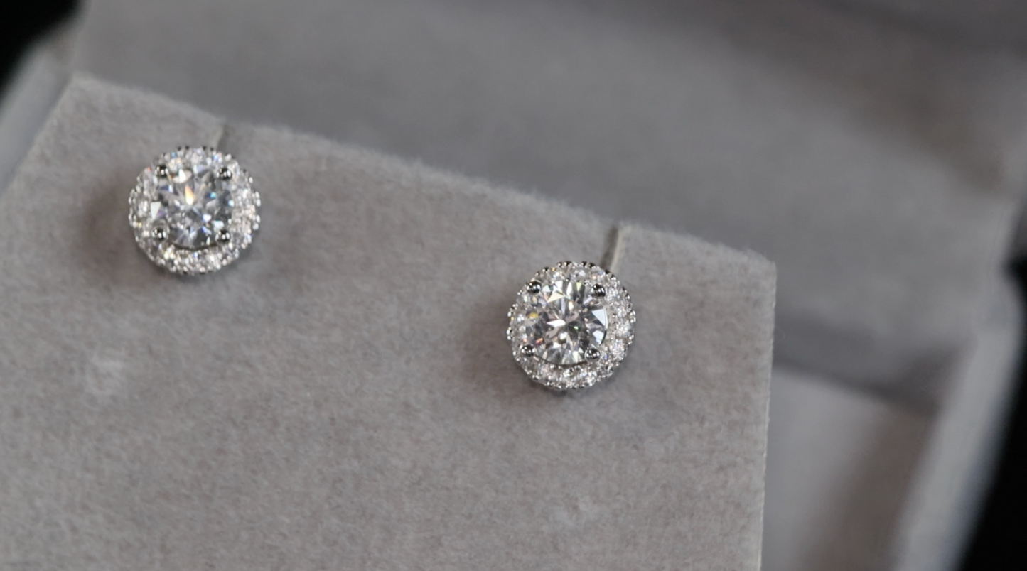 1.0 Carat Moissanite Earrings | Moissanite Diamond Ear Studs | Iced Out Ear Studs