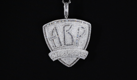 Mens Big Hip Hop Pendant | Iced Out Pendant | Rose Gold Iced Out Pendant