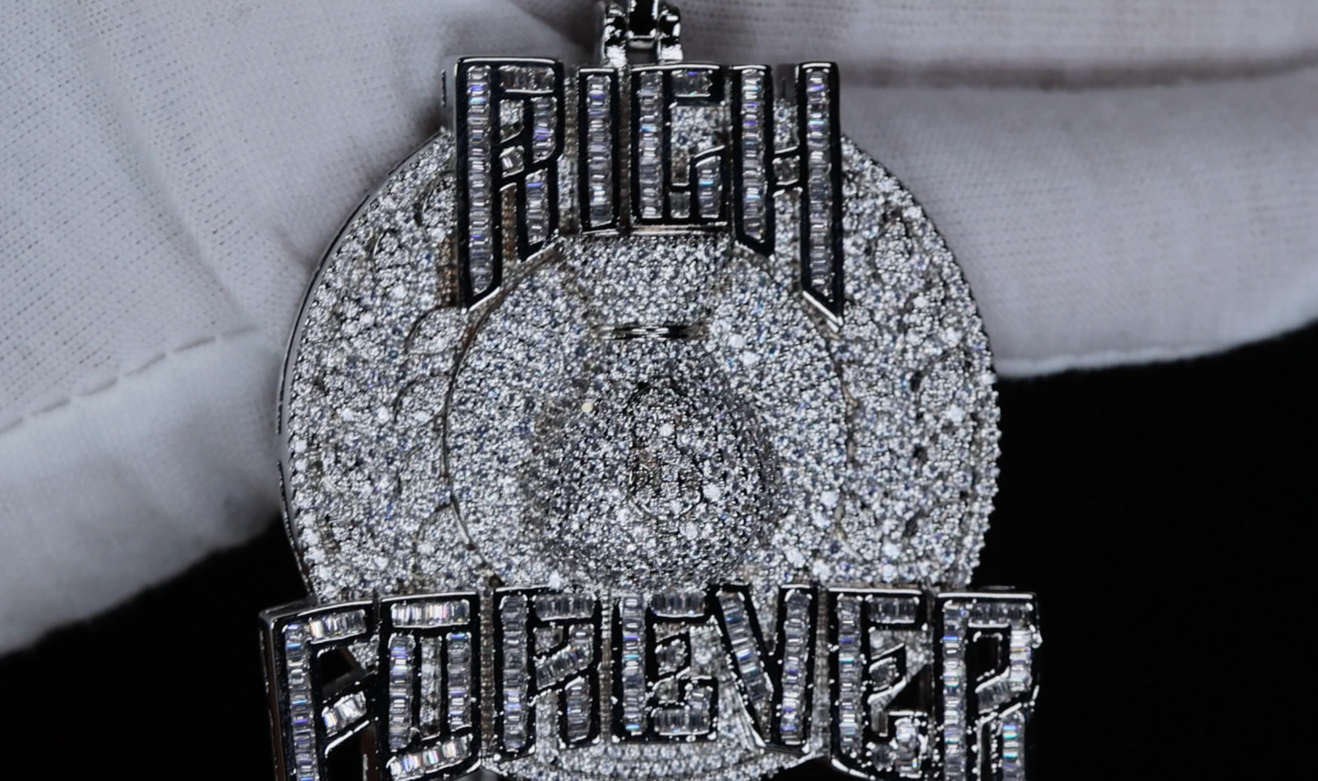 Rich Forever Pendant | Iced Out Diamond Pendant | Diamond Hip Hop Pendant