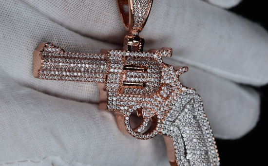 Iced Out Pendant | Diamond Gun Pendant | Pistol Pendant