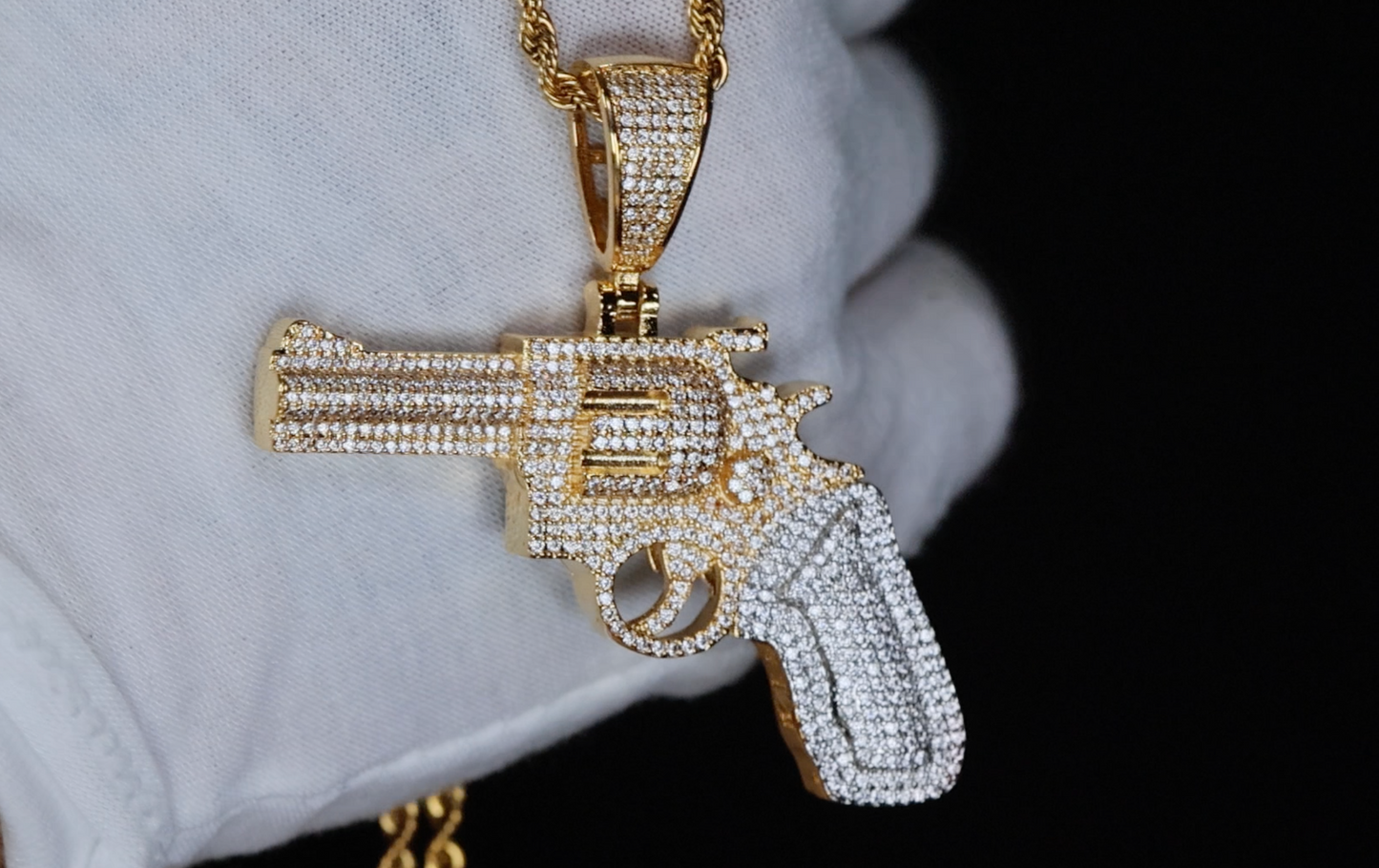 Iced Out Pendant | Diamond Gun Pendant | Pistol Pendant