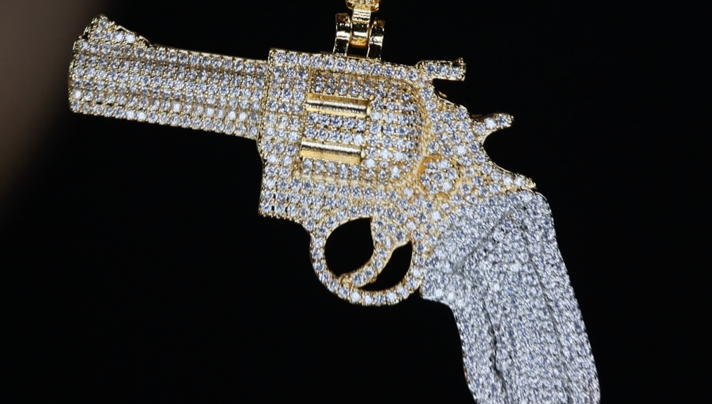 Iced Out Pendant | Diamond Gun Pendant | Pistol Pendant