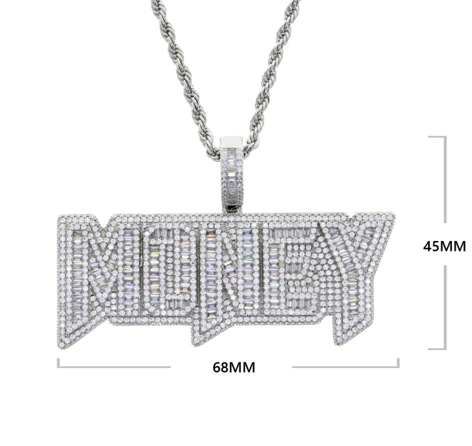 Hip Hop Jewellery | Iced Out Money Pendant | Hip Hop Pendant