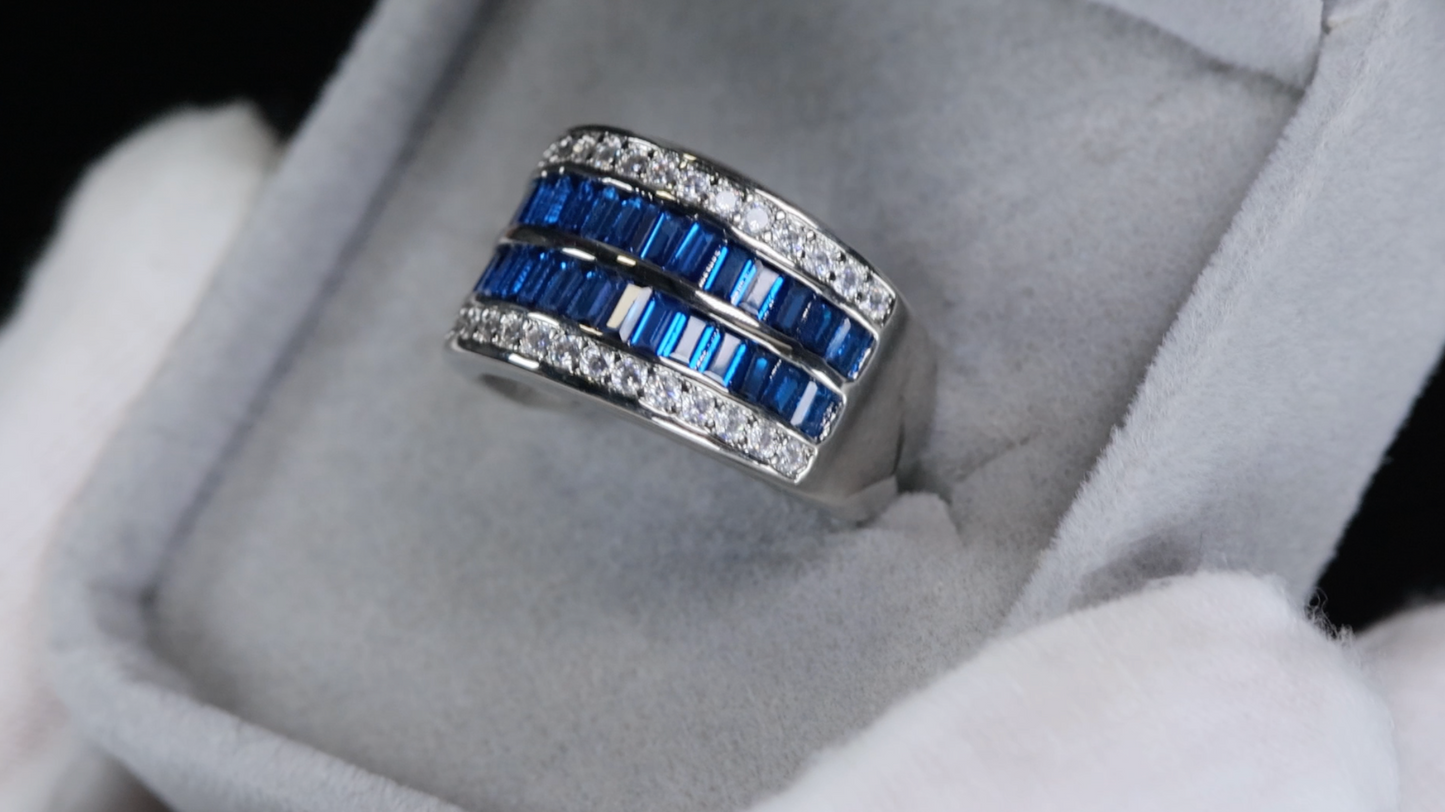 Mens Blue Diamond Ring