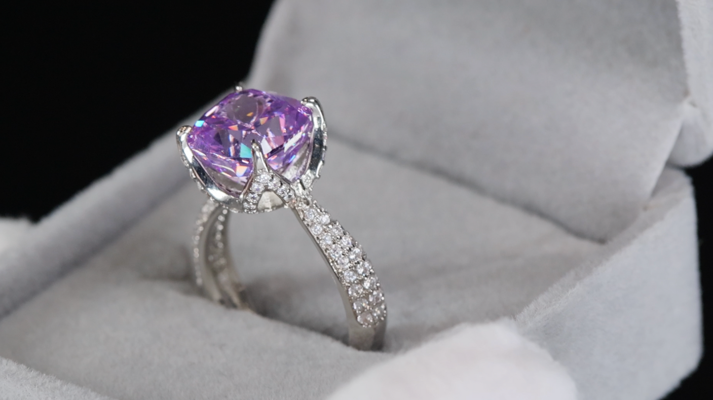 Purple Diamond Ring | Womens Big Purple Diamond Ring