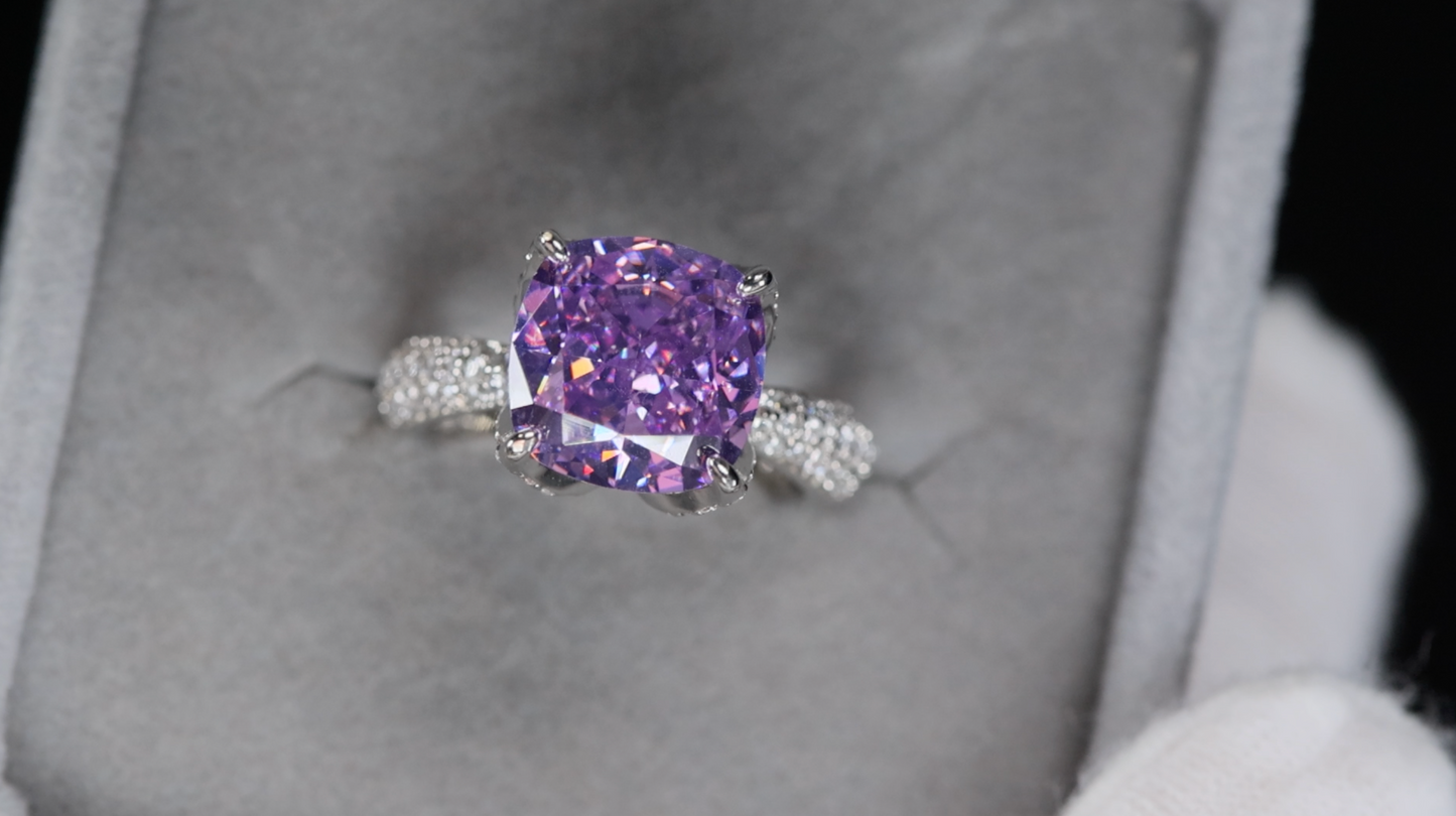 Purple Diamond Ring | Womens Big Purple Diamond Ring