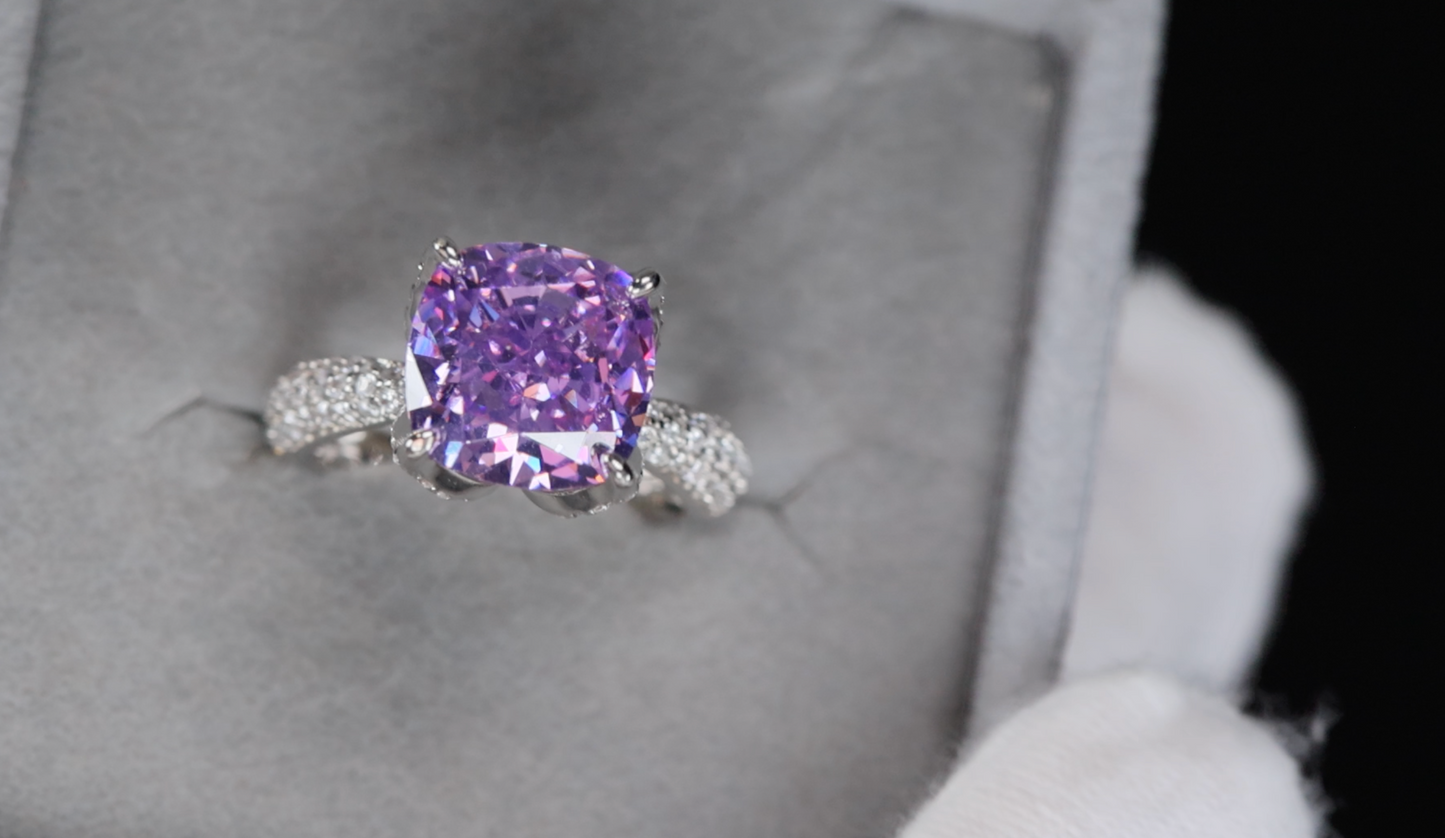 Purple Diamond Ring | Womens Big Purple Diamond Ring