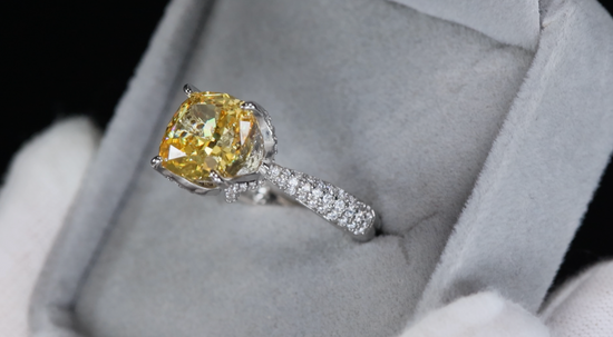 Womens Big Yellow Diamond Ring | Yellow Diamond Engagement Ring