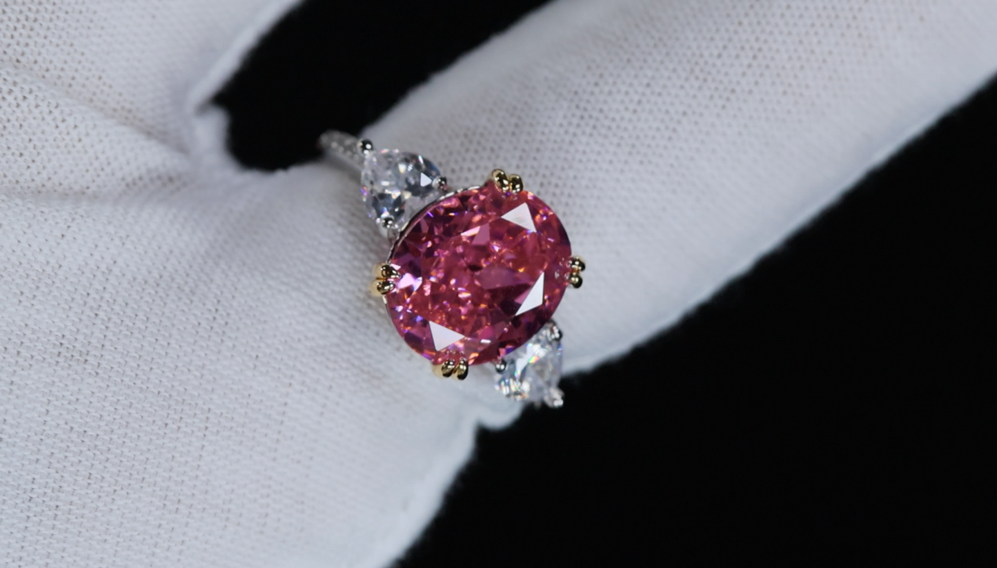 Pink Diamond Ring | Pink Oval Diamond Ring