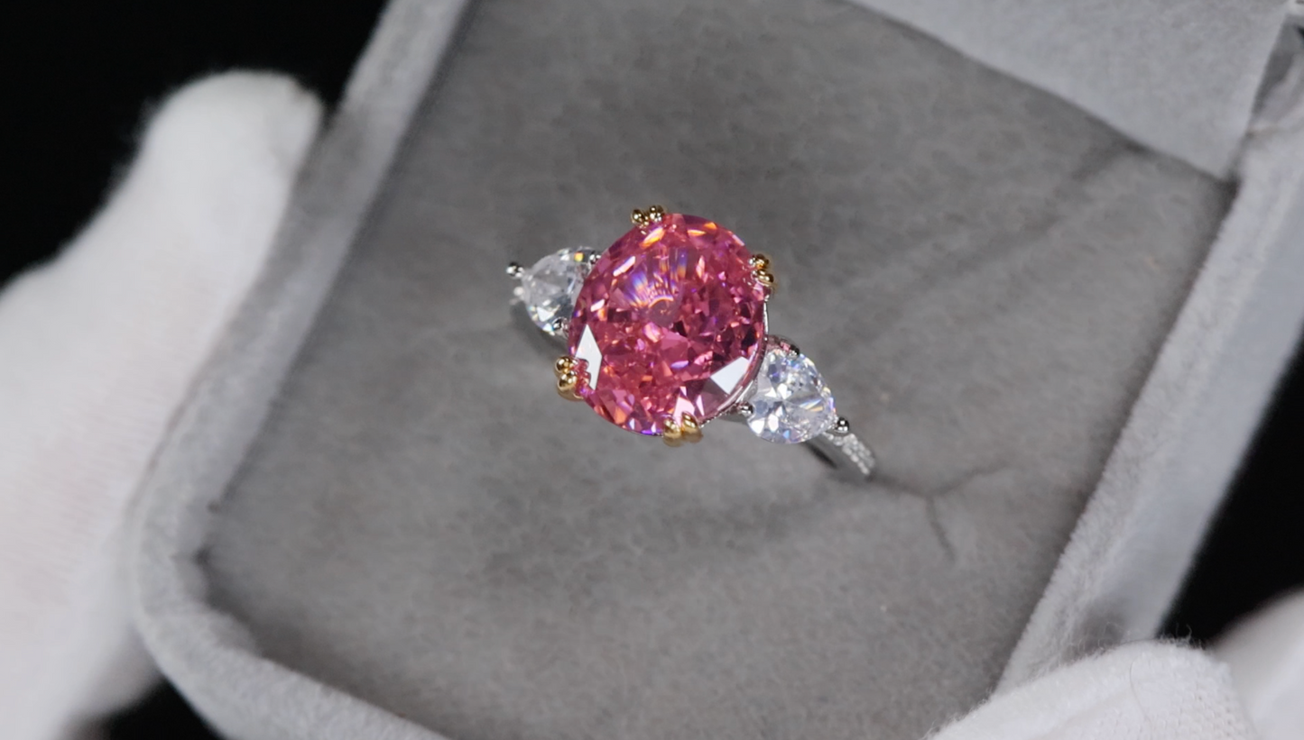 Pink Diamond Ring | Pink Oval Diamond Ring