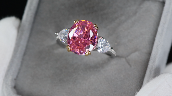 Pink Oval Diamond Ring