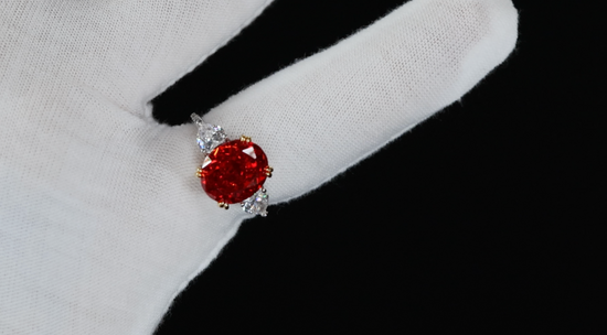 Red Diamond Ring | Red Oval Diamond Ring