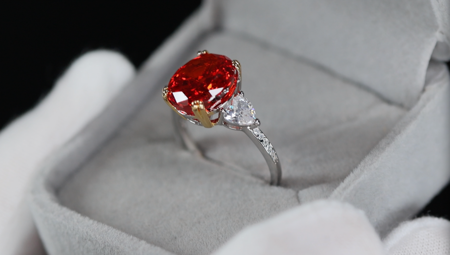 Red Diamond Ring | Red Oval Diamond Ring