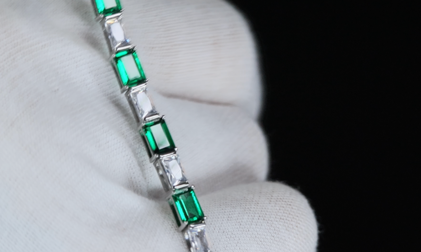 Green Diamond Tennis Bracelet | Green Diamond Bracelet