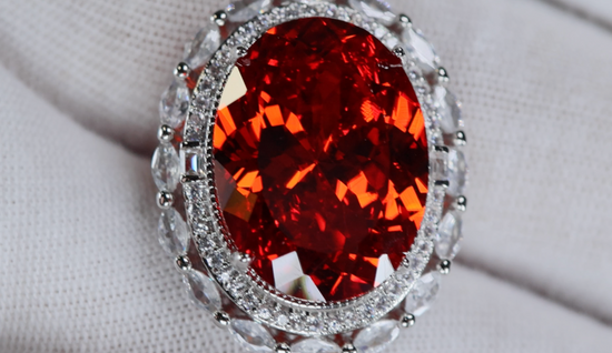 Red Oval Diamond Pendant | Red Diamond Pendant