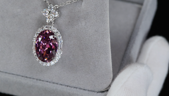 Purple Diamond Pendant | Purple Oval Diamond Pendant