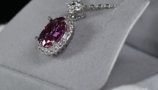 Purple Diamond Pendant | Purple Oval Diamond Pendant