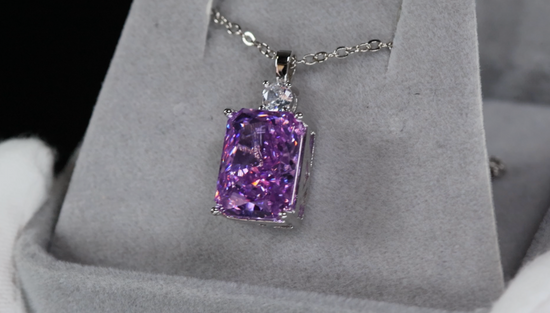 Purple Diamond Pendant