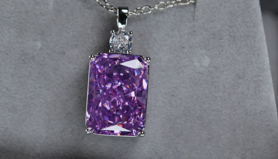 Purple Crushed Diamond Pendant | Purple Diamond Pendant