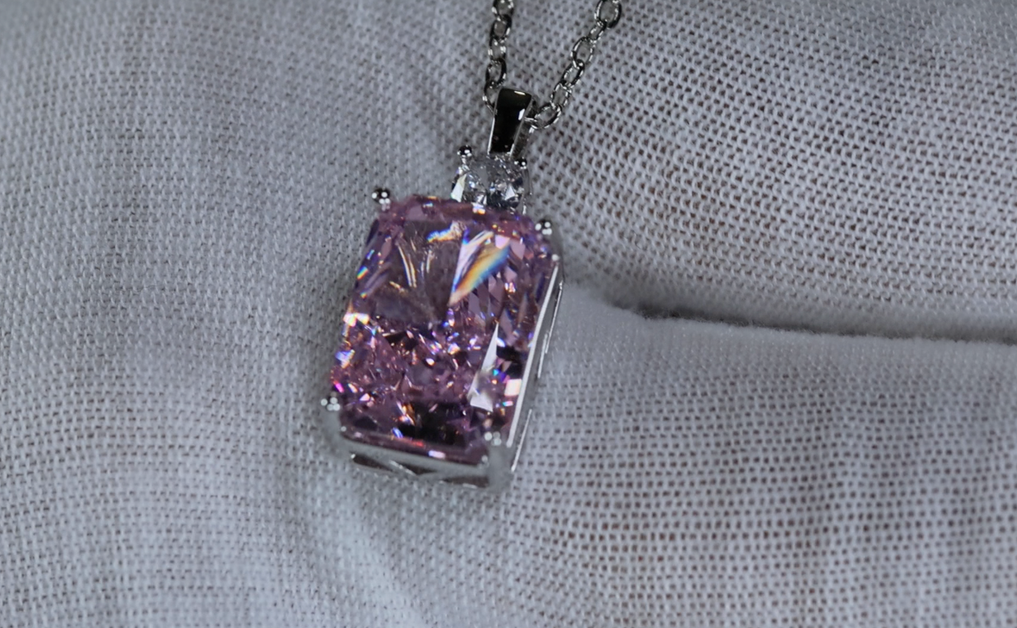 Pink Crushed Diamond Pendant | Pink Diamond Pendant