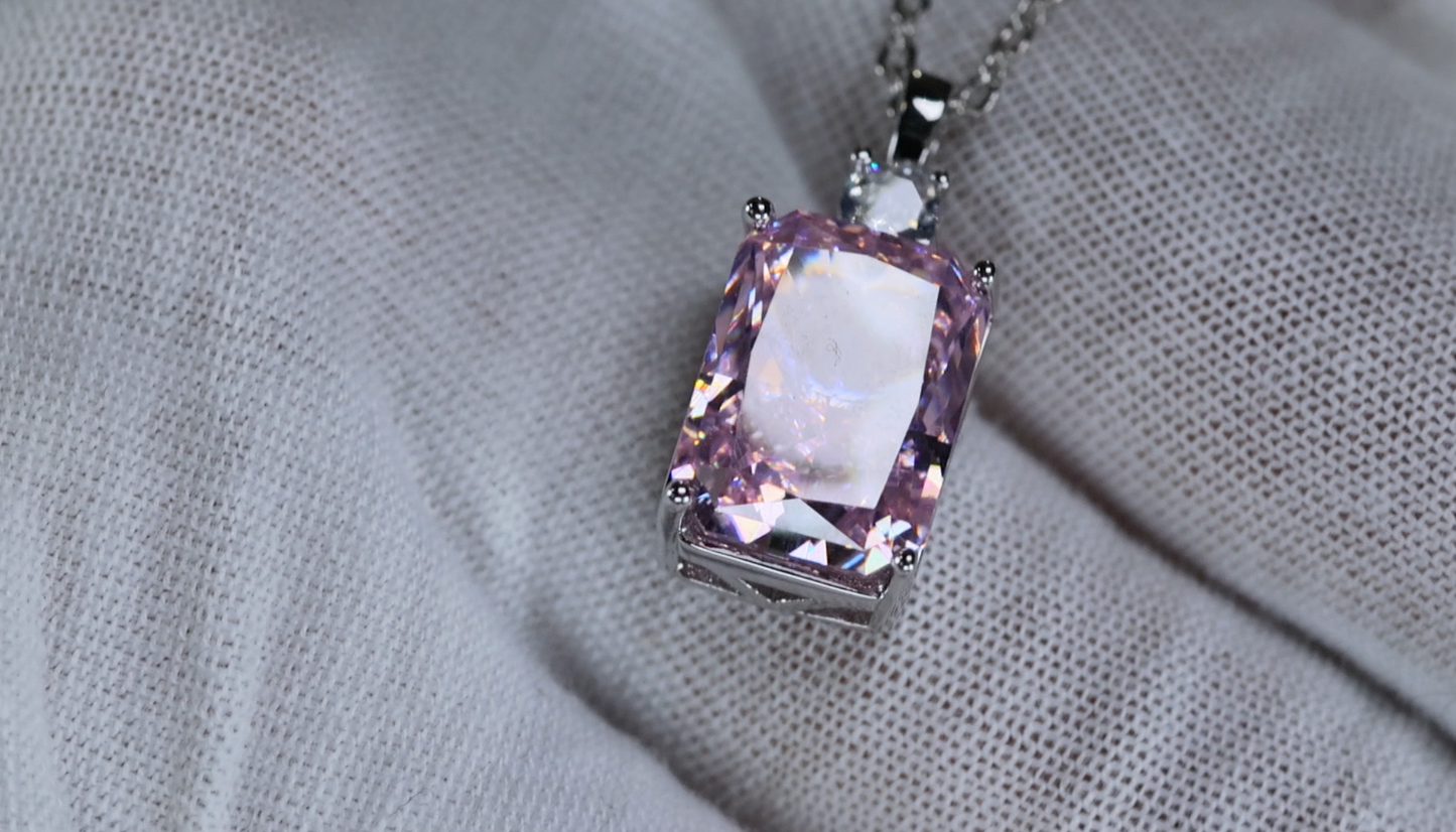 Pink Crushed Diamond Pendant | Pink Diamond Pendant