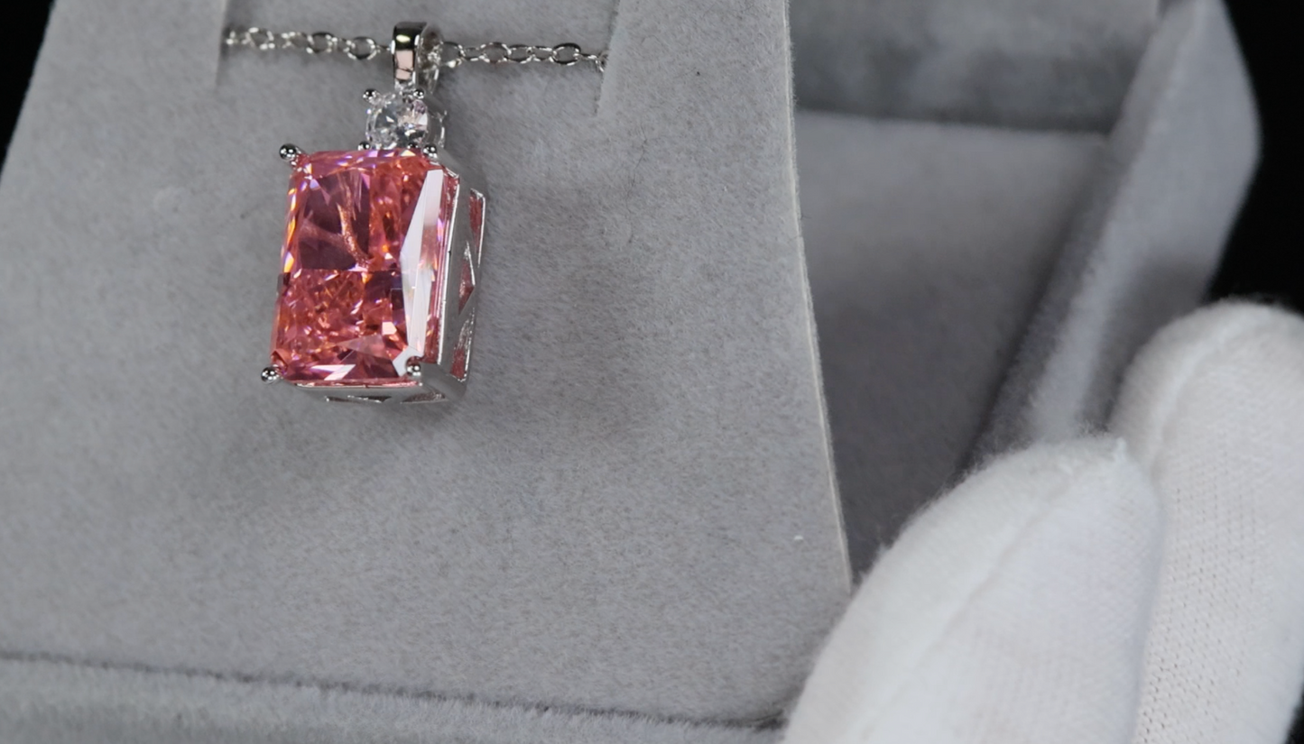 Peach Diamond Pendant | Pink Diamond Pendant