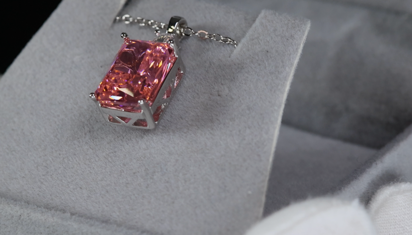 Peach Diamond Pendant | Pink Diamond Pendant