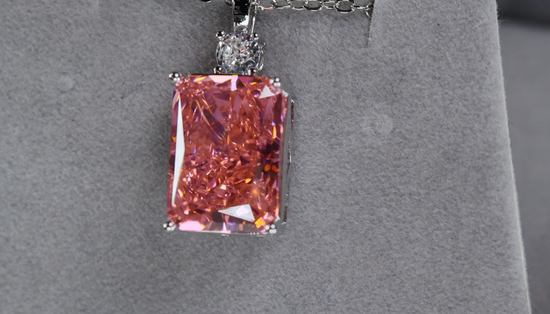 Peach Diamond Pendant | Pink Diamond Pendant