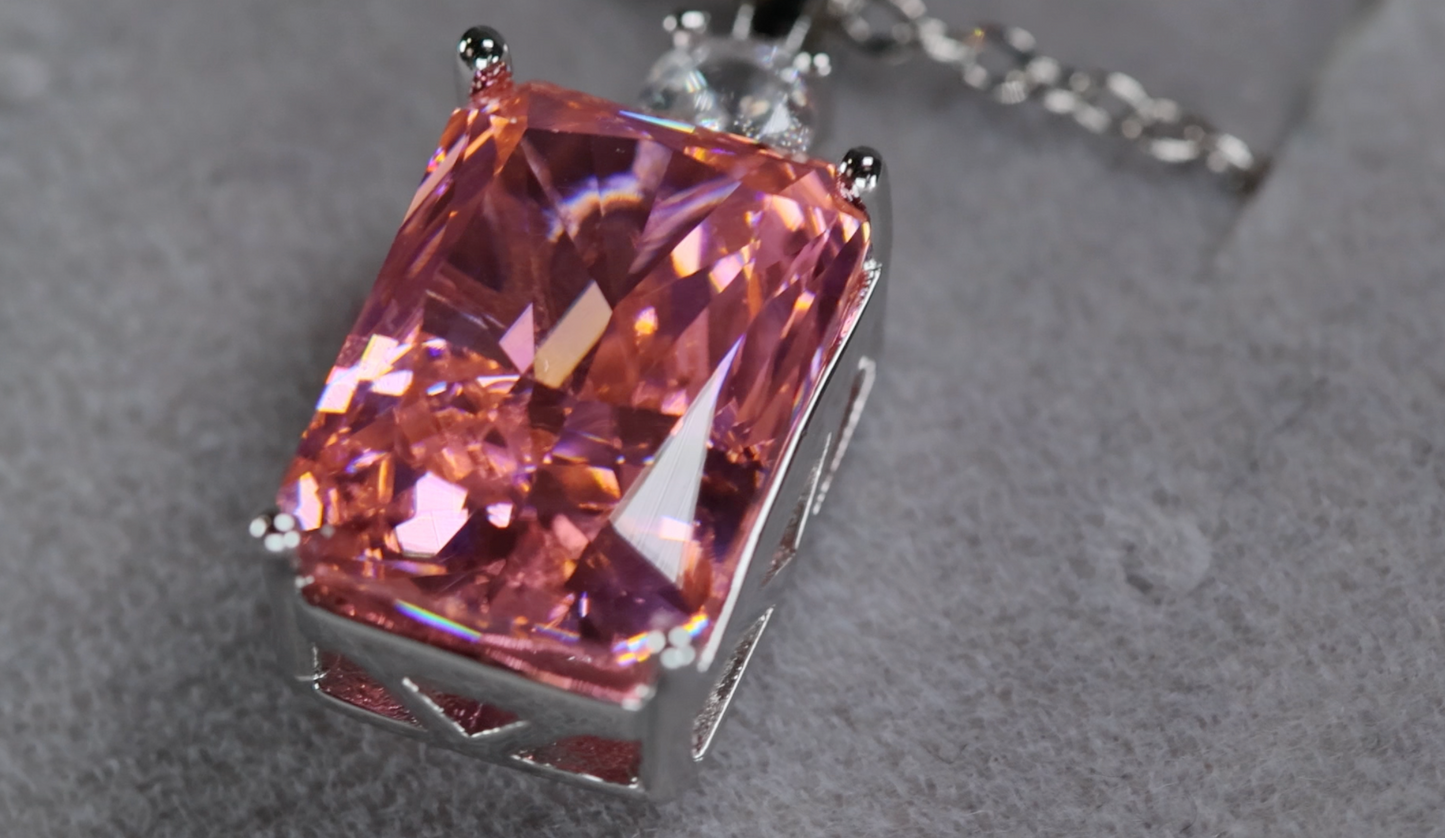 Peach Diamond Pendant | Pink Diamond Pendant