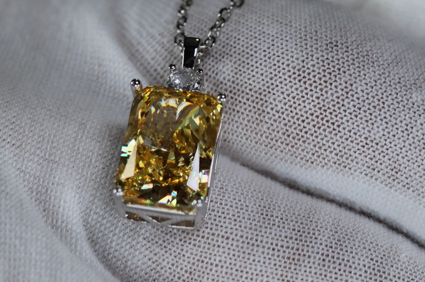 Yellow Crushed Diamond Pendant | Yellow Diamond Pendant