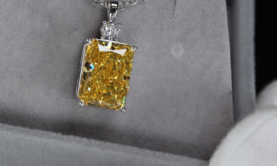 Yellow Crushed Diamond Pendant | Yellow Diamond Pendant