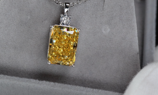 Yellow Crushed Diamond Pendant | Yellow Diamond Pendant