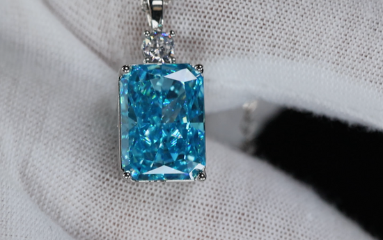 Blue Crushed Diamond Pendant | Blue Diamond Pendant