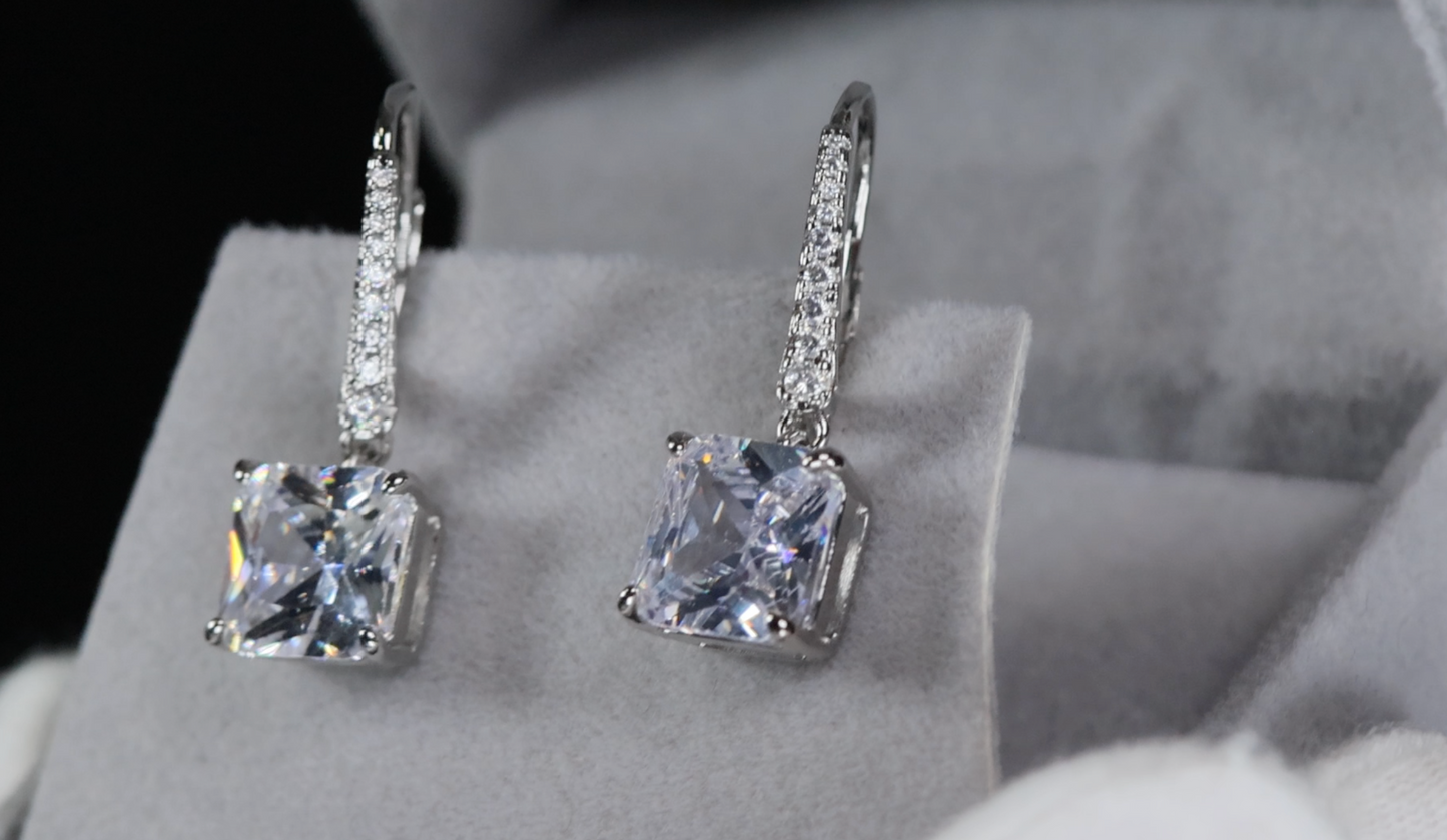 Princess cut diamond earrings