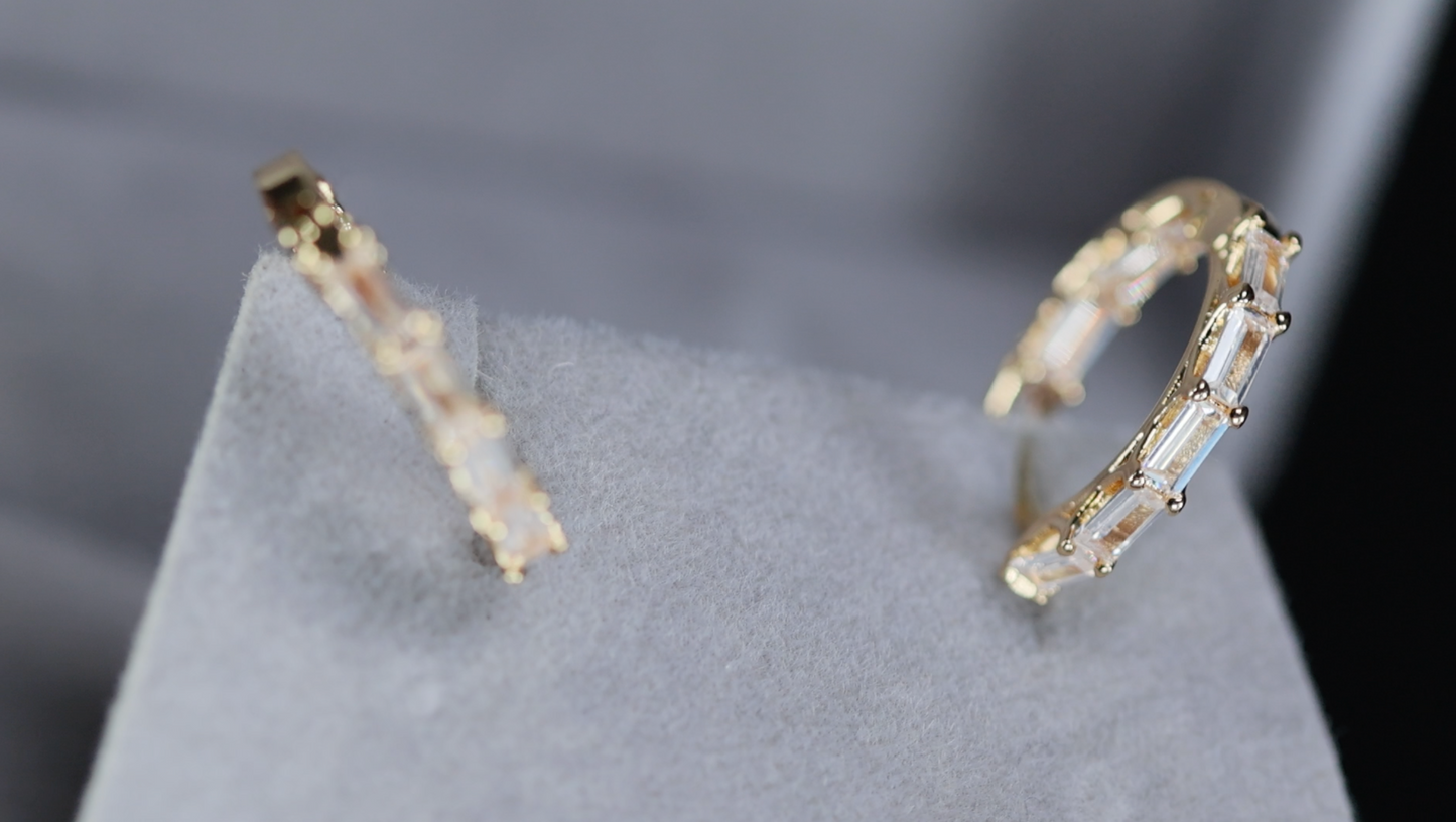 Gold Diamond Hoop Earrings