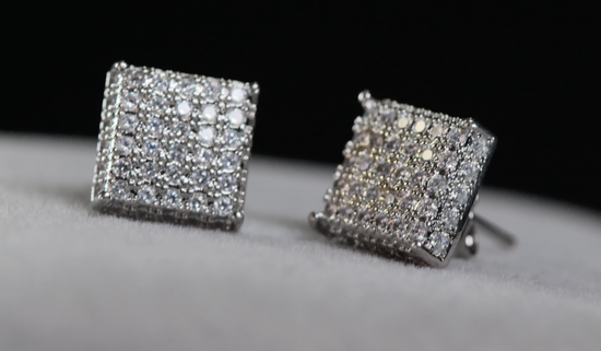 Diamond Ear Studs | Iced Out Ear Studs | Mens Diamond Ear Studs