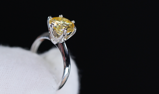 Yellow Moissanite Diamond Ring