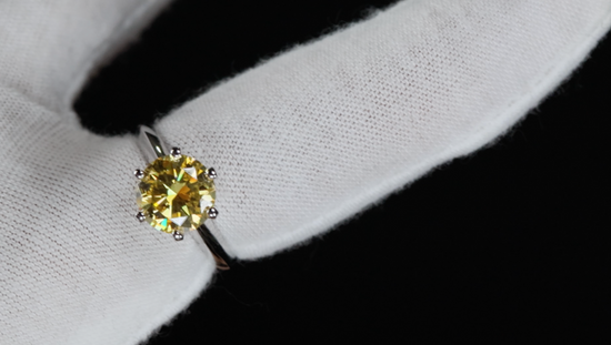 Yellow Moissanite Diamond Ring