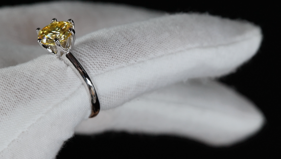 Yellow Moissanite Diamond Ring