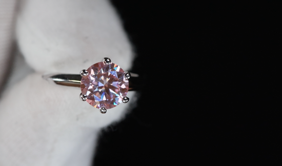 3.0ct Pink Moissanite Diamond Ring | Pink Moissanite Diamond Ring